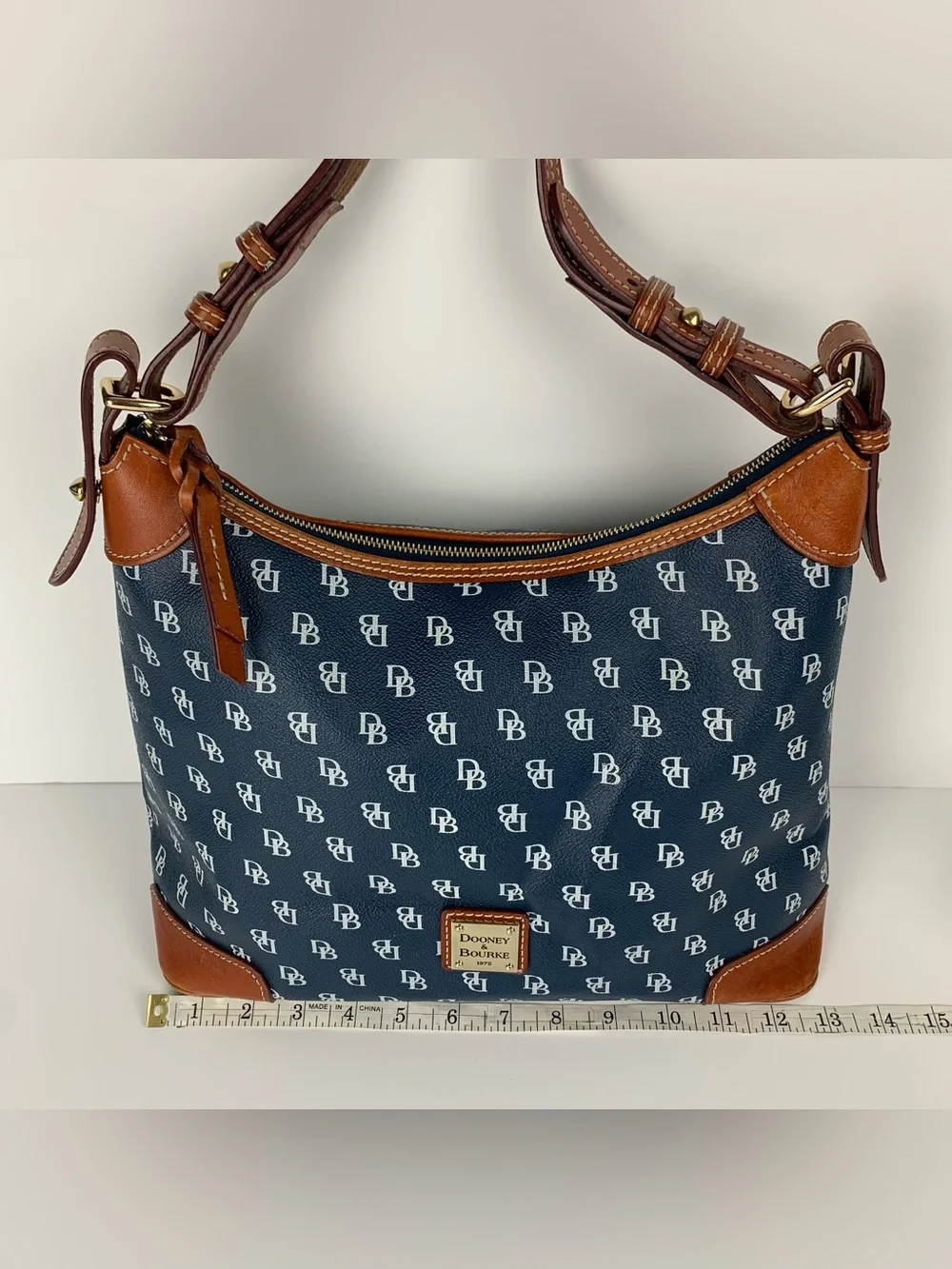 Dooney & Bourke Gretta Hobo Navy Blue Medium Shoulder Bag Purse